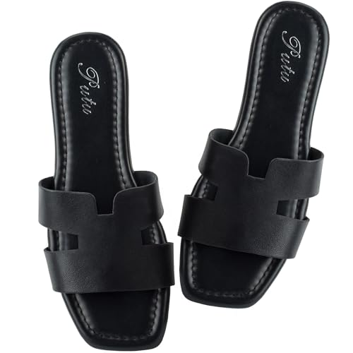 Putu Women's Flat Sandals Summer Sandals Cute Slide Sandals