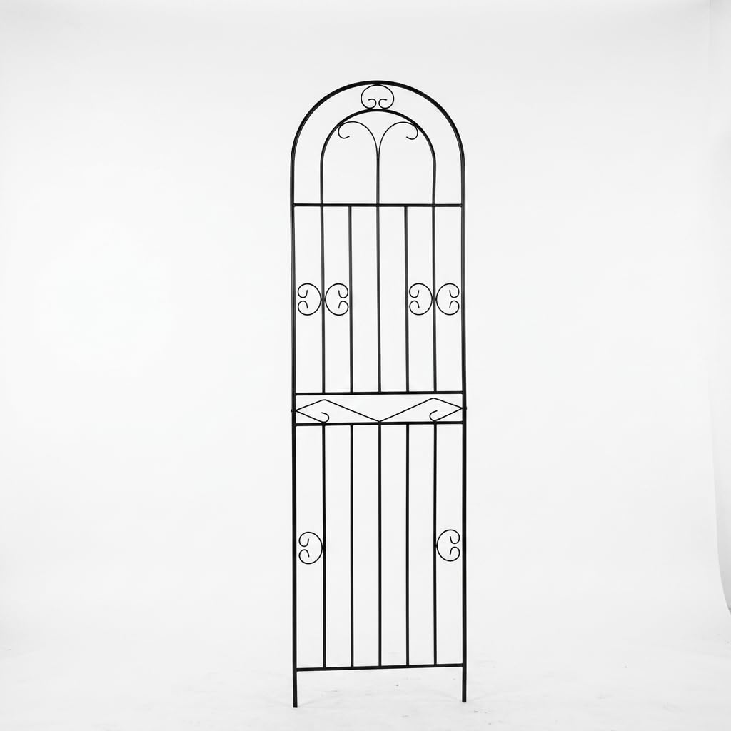 Traliccio da Giardino Arco in Metallo, Sezioni Preassemblate, Struttura per Fiori, Terrazze Panoramiche, Per Proprietari Giardino, Nero, 200 cm Altezza 50 cm Larghezza