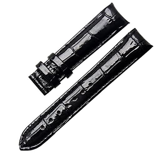 Bracelet de montre en cuir véritable 18mm noir pour Tissot T035 modèle femme