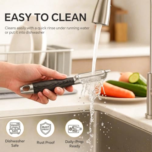 2 Piece Swivel & Julienne Peeler - Fruit, Vegetable Peelers for Kitchen - image 7