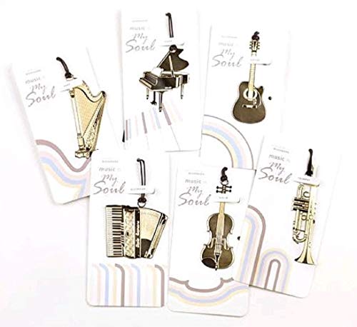 リタプロショップ? 金属製 楽器しおり 6種セット おしゃれ 栞 しおり ブックマーカー プレゼント