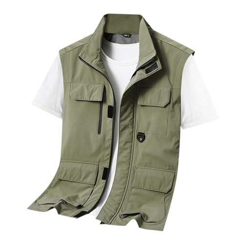 Gilet de pêche léger et respirant sans manches avec plusieurs poches pour le camping et la chasse