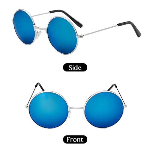 Round Sunglasses For Men Women Retro Metal Hippie Circle Eyeglasses Clear Lens Vintage Accessories UV Protection2