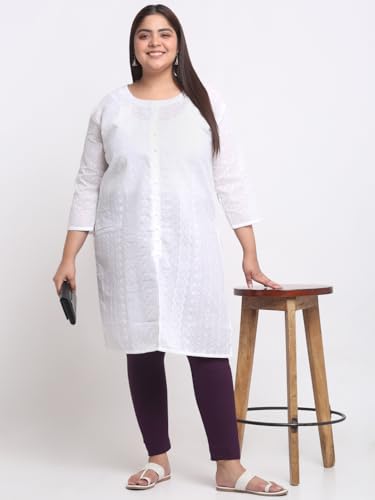 Image of Soft Cotton Ankle Lenght Solid Regular and Plus 35 Colours Leggings for Womens and Girls (Sizes :- M to 6XL)