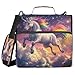 Boccsty Rainbow Unicorn Corloful Stars Zipper Binder 3 Ring Binders Expanding File Folder Multi-Pocket Zipper Binder Organizer for School Shoulder Strap and Handle