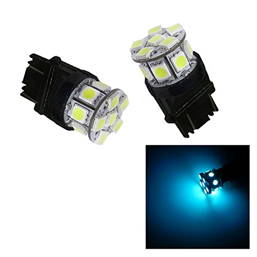 PA LED 2pcs 13SMD LED 3157 3457A 3156 Auto Stop Light/Back Light/Side Marker Light/Tail Light/Turn Signal Light Bulbs Ice Blue-12V