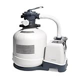 INTEX 3,000 GPH Krystal Clear Sand Filter Pump for Above Ground Pools, Swimming Pool Pump with Automatic Timer - Improved Circulation, Filtration, & Clarity