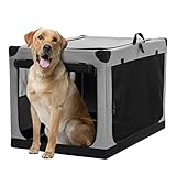 【Langlebiges Material und stabiler Rahmen】Unsere Hundebox besteht aus 600D Oxford-Gewebe, das wasserdicht, kratzfest und ungiftig ist und keinen störenden Geruch hat. Sie verfügt über hochwertige Nähte und einen hochwertigen Reißverschluss. Der robuste Rahmen kann je nach Vorliebe enger oder lockerer eingestellt werden.