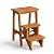 Costzon 3 Tier Folding Step Stool, 3-in-1 Wood Foot Stool Display Storage Shelf Flower Rack for Home, Kitchen, Library, Portable Non-Slip Step Ladder for Adults & Kids (Coffee)