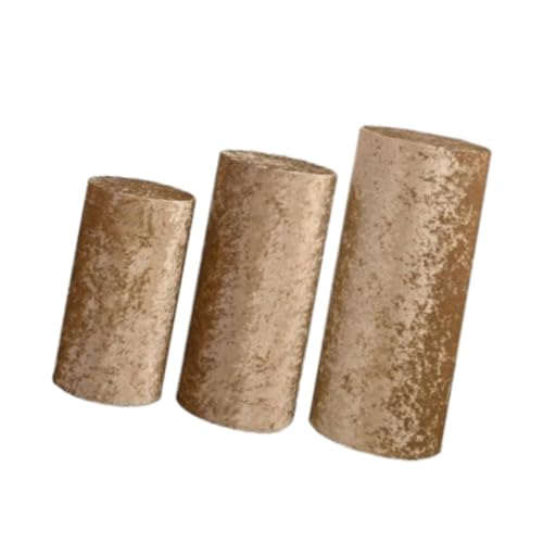 Housses de piédestal cylindriques haut de gamme couleur café léger pour banquets raffinés