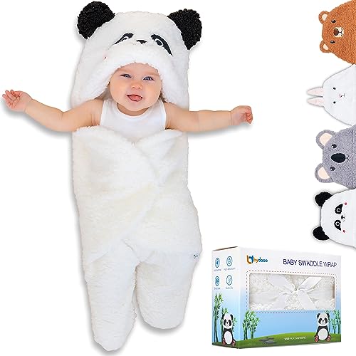 Image of Newborn Panda Baby Swaddle Blanket 0-6 Months Cute Ultra Soft Plush Essentials Must Have Infants Girls Boys Baby Accessories Gender Neutral Stuff, Receiving Swaddling Wrap Nursery Clothe Shower Gift