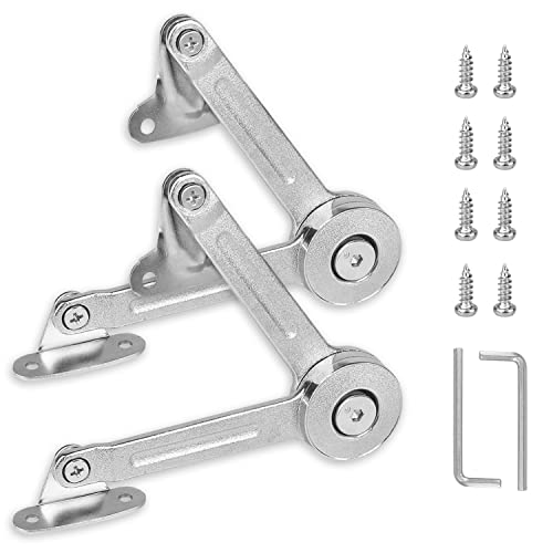 2 Stück Klappenbeschlag Klappenstütze, Klappenstütze mit Schrauben, Deckelstütze Scharnier, Soft close Deckelstützscharniere, Stützscharnier für Schrank/Kleiderschrank/Holz oder Alurahmen Cover