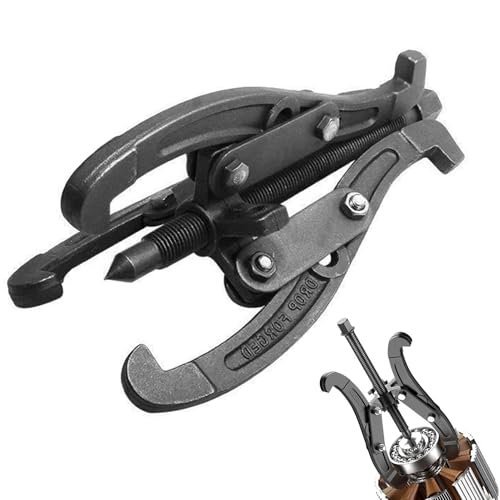 Outil de retrait de roulement - Extracteur de roulement robuste - Outil d'extraction de roulement à trois mâchoires avec mâchoires réversibles - Outil de roulement en acier au carbone - Séparateur de