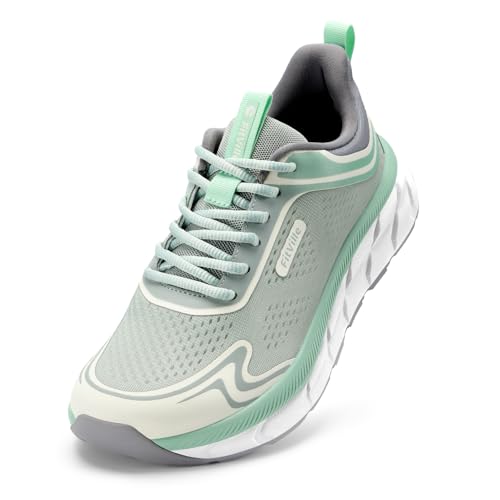 FitVille Women's Wide Toe Box Running Shoes, Arch Support Sneakers for Swollen Feet & Heel Pain Relief, Wide Width Non-Slip Walking Athletic Shoes - FlowCore V6