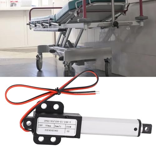 Ausla Attuatore Lineare Elettrico, 24V, 150N di Spinta, 50mm Corsa, 4mm/s Velocità, 3W, Mini Attuatore per Applicazioni Mediche e Macchinari Industriali e Agricoli