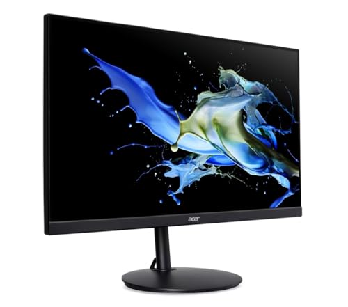 Image of Acer 24 inch FHD IPS Monitor with 1ms Response Time, AMD FreeSync, Anti-Glare, Built-in Speakers, 250 nits Brightness, VESA Mount (100mm), HDMI, VGA, Black Color w /DKZ Hub & ErgoFlexy Single Mount Arm