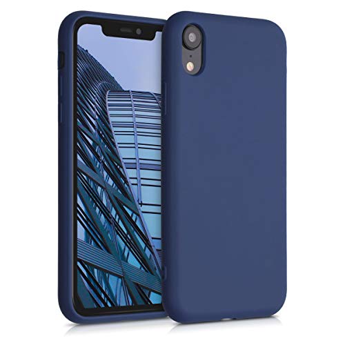 kalibri Funda Compatible con Apple iPhone XR Carcasa Hecha de TPU y Trigo Natural ecológico - Azul Oscuro