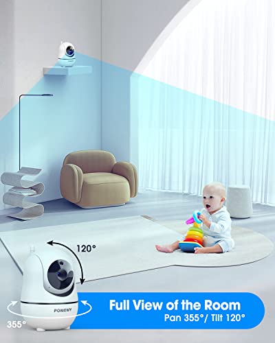 Baby Monitor With Camera And Audio - 5” Display Video Baby Monitor With 29 Hour Battery Life, Remote Pan & Tilt, 2X Zoom,Auto Night Vision, 2 Way Talk, Temperature Sensor,Lullabies,960 Feet Range #TOP3