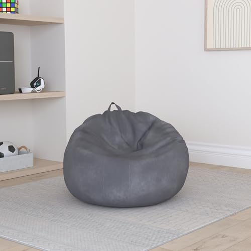 Stuffed Animal Storage Bean Bag Chair Cover (No Filler) Washable Ultra Soft Corduroy Bean Bag Cover for Organizing Plush Toys or Textile, Sack Bean Bag for Adults, Teens - Image 3