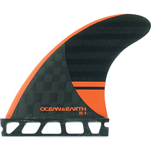 Ocean & Earth OE-3 Speed Small Black/Red Thruster Single Tab Includes 3 Fins