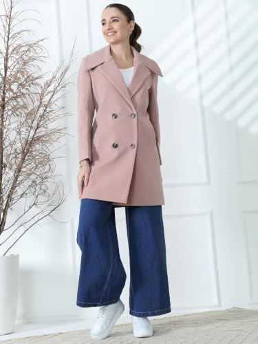 Image of PLAGG Women's Notched Lapel Long Overcoat
