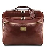  TUSCANY LEATHER Varsavia Pilot Case en Cuir avec Deux roulettes Marron