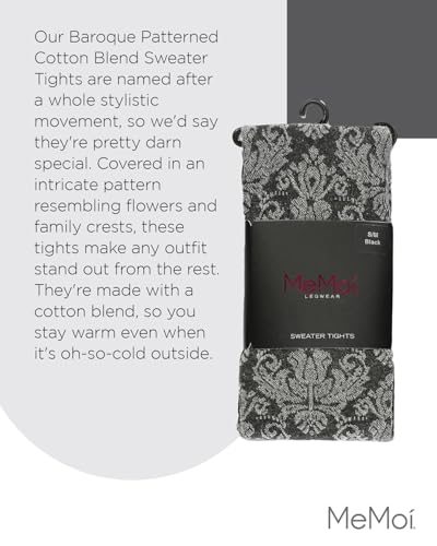 Image of MeMoi Baroque Patterned Cotton Blend Sweater Tights