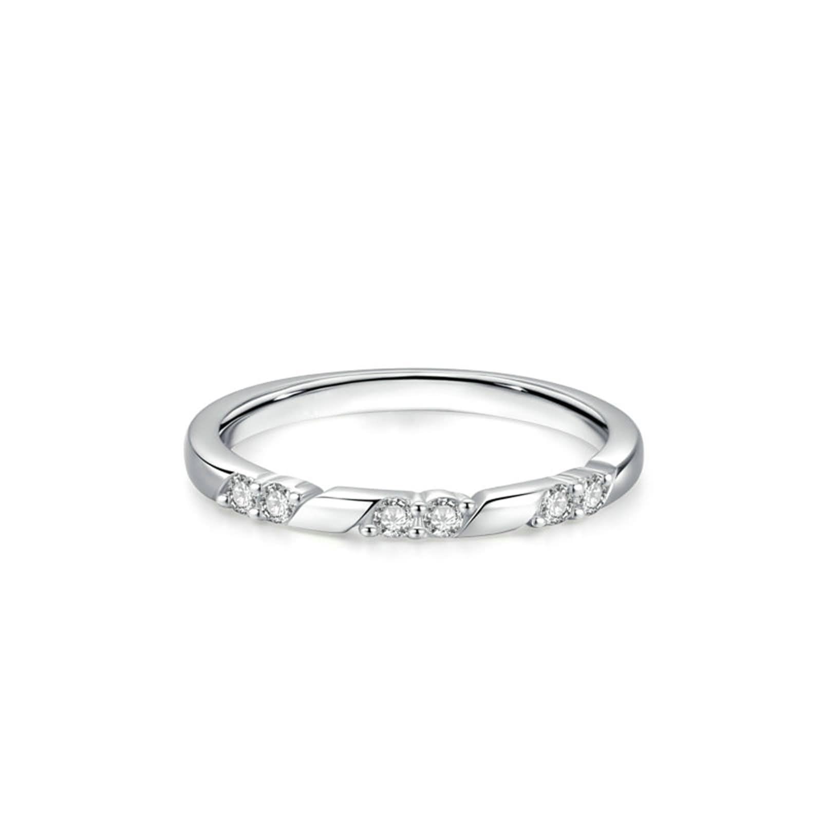 Mom Rings for Women, Pinky Promise Ring Tiny Band with Moissanite Woman Gifts Unique