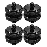 VERDANVERSE 4 pezzi Adattatore Hot Shoe con Doppio per Montaggio Microfono LED Monitor su DSLR e Fotocamere Digitali