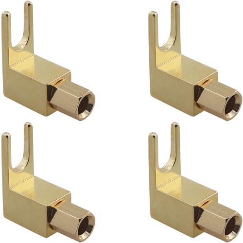 Enchufe banana a conector de cable de altavoz en forma de U de cobre dorado para audio