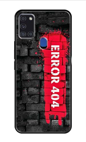 Image of Metal TPU Printed Back Cover for Samsung Galaxy A21s (Error 404) 360 Degree Protection | Camera Protection -25092024(AR)