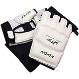 KWON 総合格闘技用 オープンフィンガーグローブ 子供用 大人 ジュニア キッズ 黒 練習用 収納袋付き (ホワイト, XS)