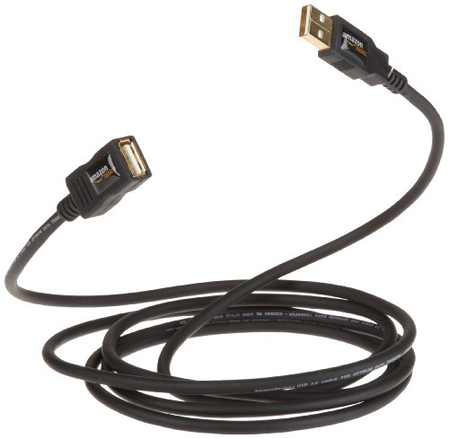 Image of Amazon Basics 10-Pack USB-A 2.0 Extension Cable, Male to Female, 480Mbps Transfer Speed, USB Extender, 6.5 Foot, Black