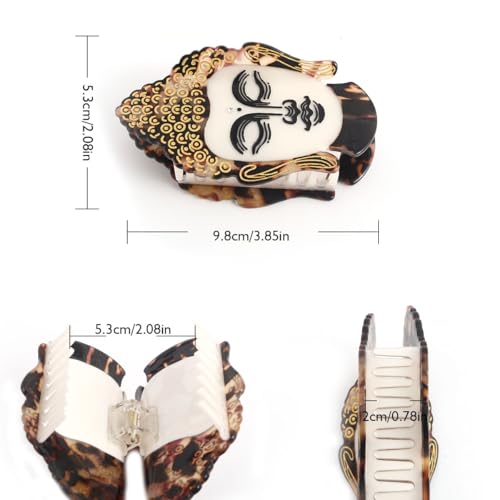 Buddha Hair Claw Clip Personalized Acetate Hair Claw Clip with Buddha Design for Women Gift, 1 Piece