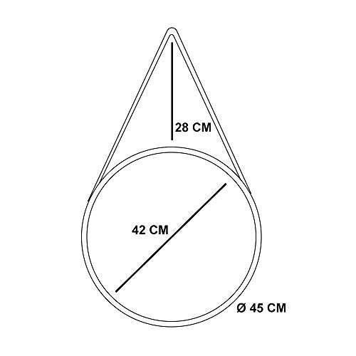 Espelho Decorativo Adnet Redondo Rose 45 cm - D'Rossi