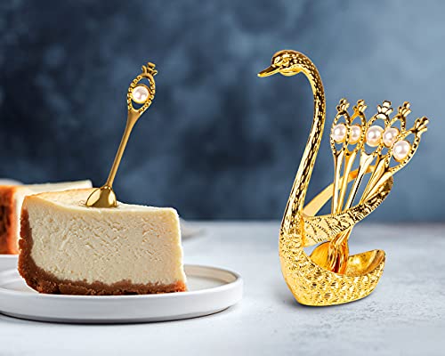 Set di cucchiaini da caffè, in metallo, supporto