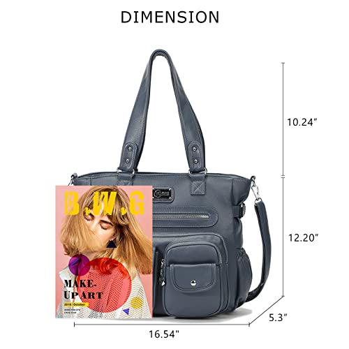 Image of KL928 Large Purses for Women Shoulder Bag Tote Handbags Stylish Vegan Leather Hobo Bags Ladies, A-Black-4 | Large