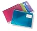 Rapesco 0719 Chemise Porte-documents à Trois Rabats, A4+, Couleurs Vives Transparentes Assorties, Lot de 5