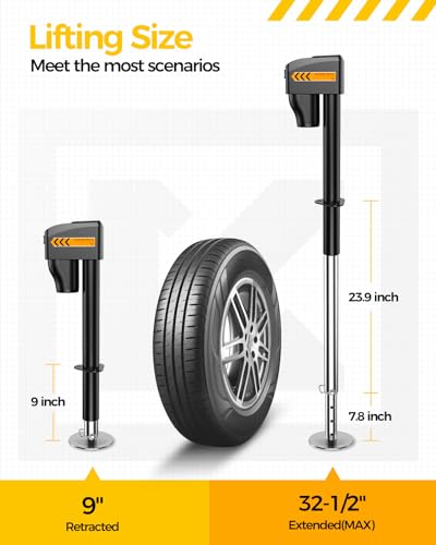 Image of KYX Electric Trailer Jack 5000LBs,Electric Jack witj Waterproof Cover | Electric Trailer Jack 5000LB, Electric A-Frame Tongue Jack,9.84 inch-33.85 inch Waterproof for Travel Trailer,12V DC Hard Wiring