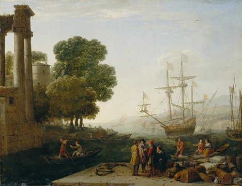 Impression sur toile un port de mer au coucher du soleil | Habiller un grand mur de salon vide