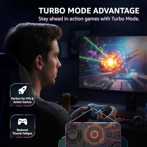 Image of Amazon Basics USB Gamepad with Turbo Mode | Dual Vibration | PS3 & PC Support | X Input & Direct Input | Wired Controller with Ergonomic Design | 1m Cable | Black