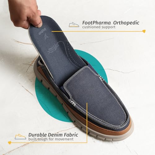 Image of YOHO Loafers for Men | Comfortable Slip on Shoes | Durable Denim Upper | Cushioned Lightweight Footwear | Lofos 101