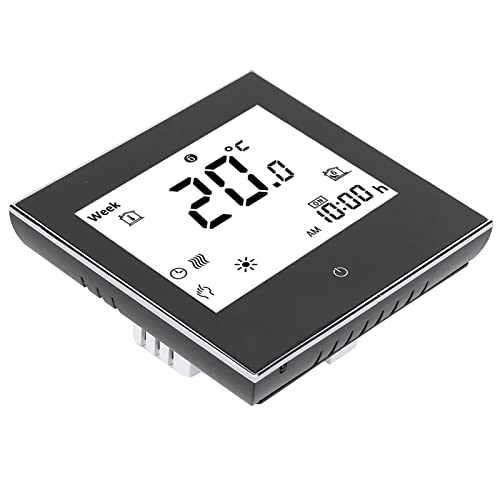 Termostato de Sala de Calefacción LCD para Caldera AC110 Hogar Caldera, Termostato Filire Programable (Black)