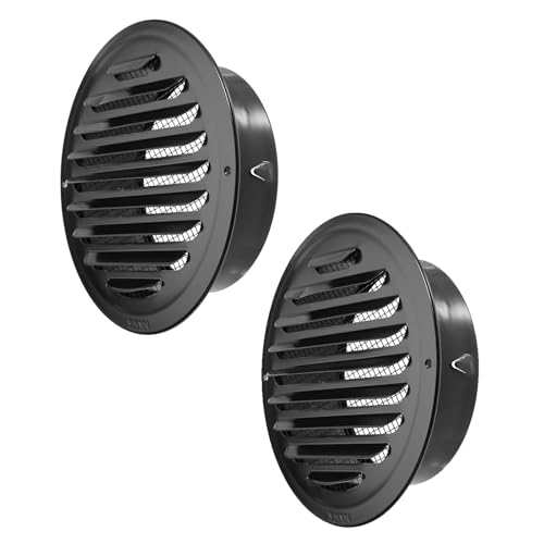 OGANAZI 2PCS 6 Inch Stainless Steel Air Vents Round Black