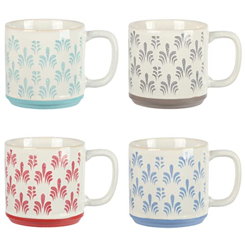 Gibson Home Palmridge 15 OZ 4 Pack Stackable Stoneware Mugs