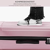 BEIBYE XL Reisekoffer 76 cm – großer Hartschalenkoffer aus ABS mit Doppelrollen für Familienreisen, Rosa – Ansicht 7