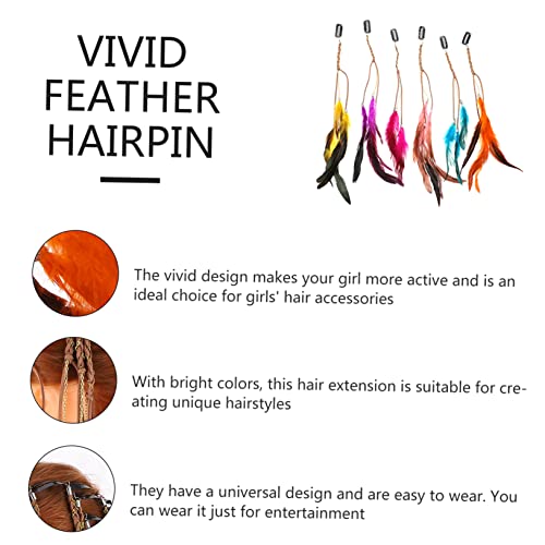 MAGICLULU 6Pcs Pena Hairpin Grizzly Extensões De Cabelo Extensões De Cabelo Sintético Grampos De Cab