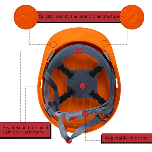 Image of Leumoi 20 Pack Hard Hat Bulk 4-Point ABS Safety Helmets Adjustable
