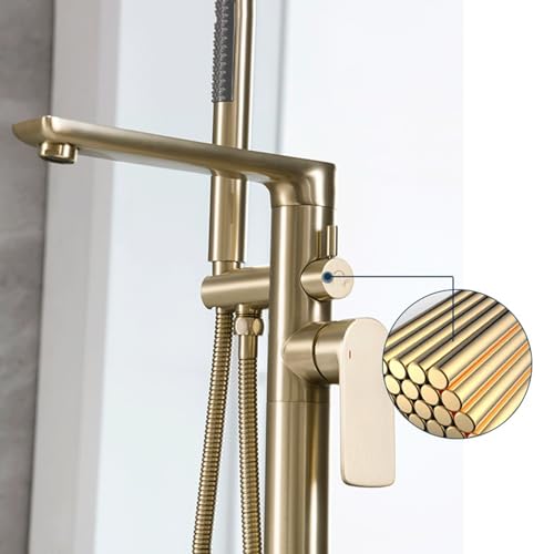 Robinet de sol baignoire or brossé design haut de gamme - 6