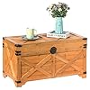 Vintiquewise Barn Design Large Decorative Farmhouse Wooden Storage Trunk Chest